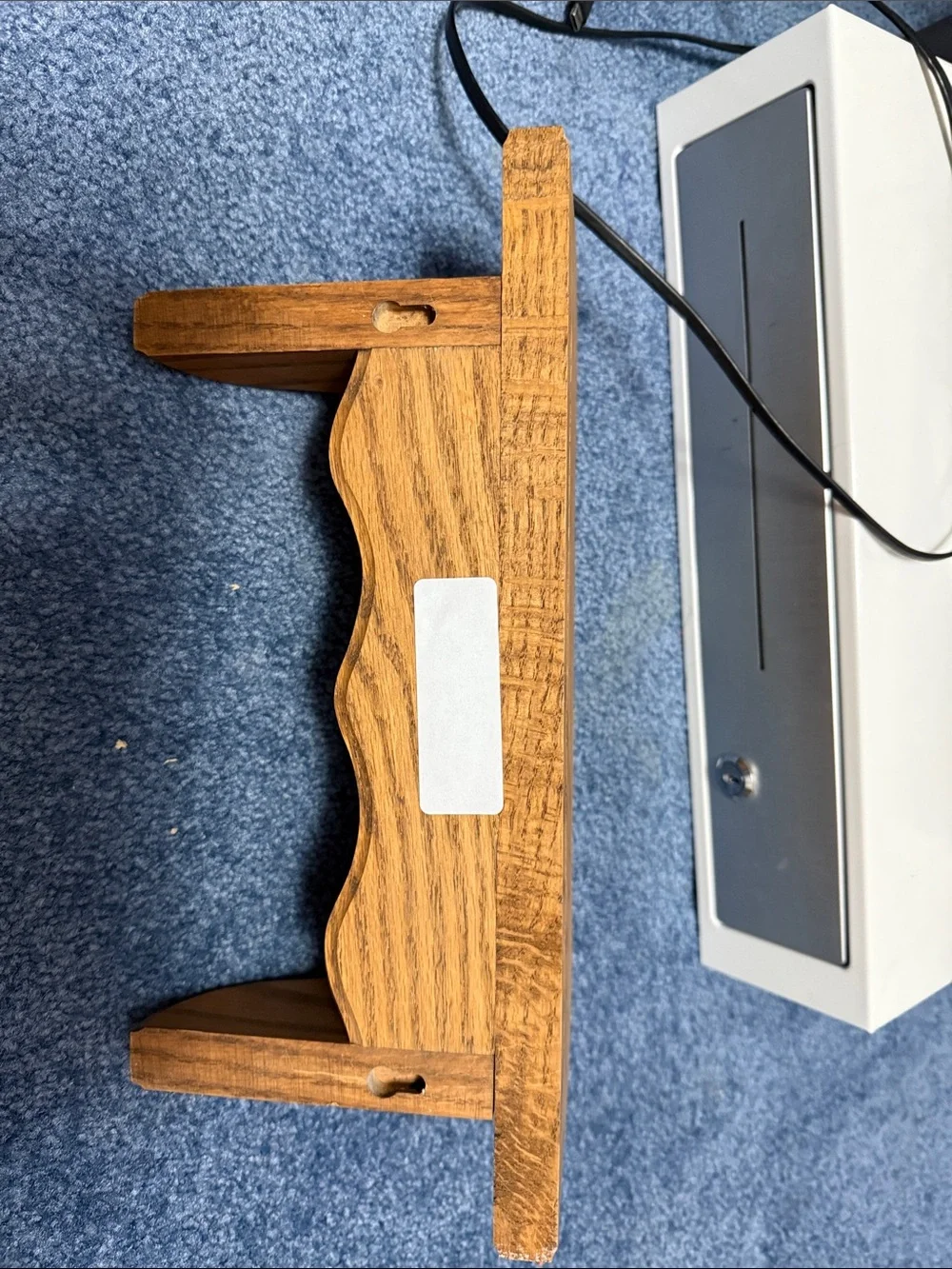 Solid Wood Decorative Footed Shelf - Warm Oak Finish